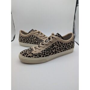 Rothy's Lace Up Sneakers Women's 11.5 Desert Cat Leopard Tan Beige Fabric Casual